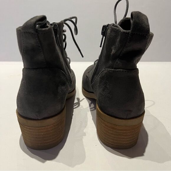 Carlos Women's Side Zip and Lace Up Ankle Boots Gray Size 7M - Picture 5 of 9